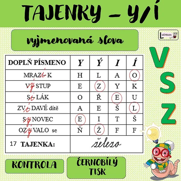 TAJENKY/ vyjmenovaná slova po V+S+Z 1
