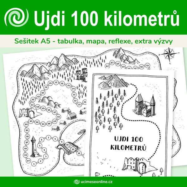 Ujdi 100 kilometrů - tabulka, mapa, reflexe, extra výzvy 1