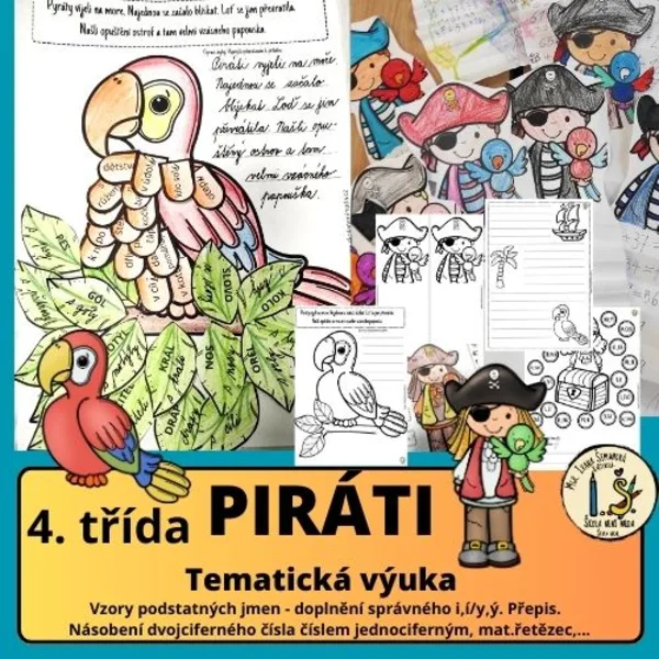 Piráti 4.třída - tematická výuka - ČJ, M. 1