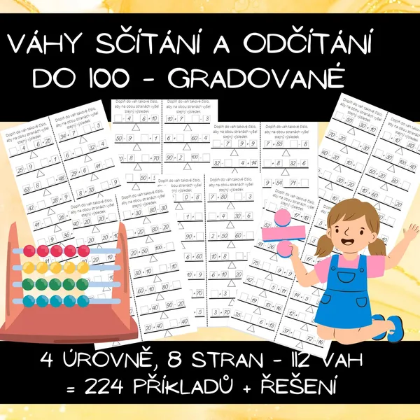 Váhy sčítání a odčítání do 100 - gradované 1