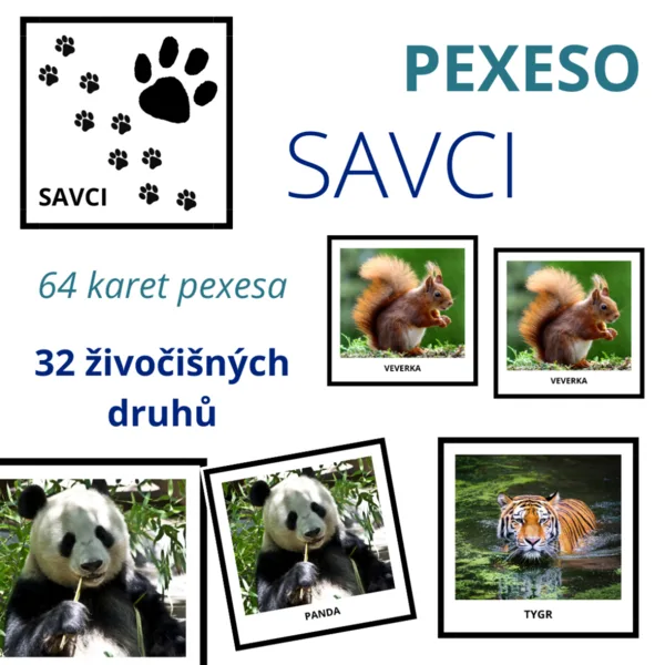 PEXESO - savci (32 druhů) 1