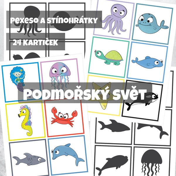 Pexeso a stínohrátky - Podmořský svět 1