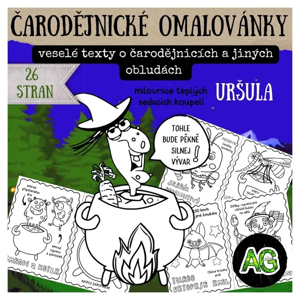 čarodějnické omalovánky s vtipnými texty 1