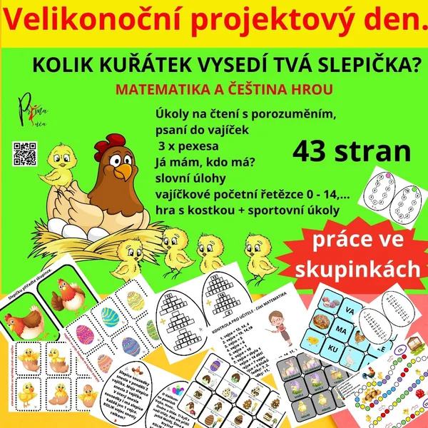 Velikonoční projektový den. MATEMATIKA A ČEŠTINA HROU - práce ve skupinkách 1