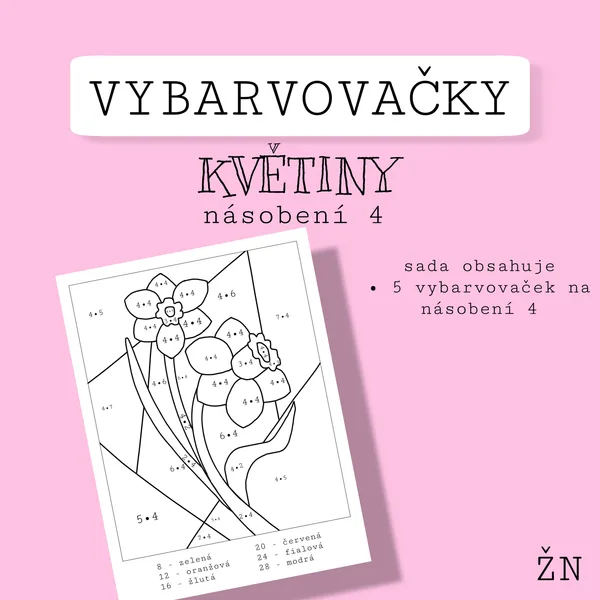 Vybarvovačky - násobilka 4 1