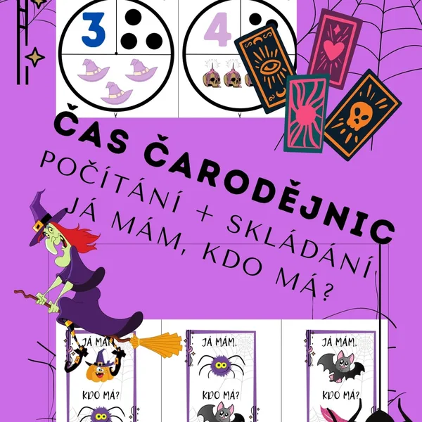 Čarodějnické hry - Já mám, kdo má + počítací skládačka 1