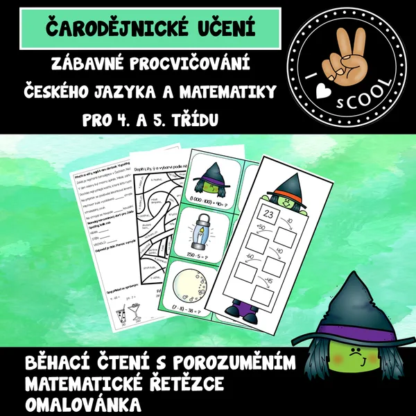 Čarodějnice - zábavné učení pro 4. a 5. třídu 1
