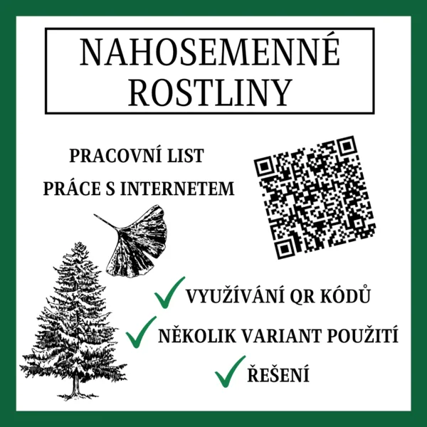 NAHOSEMENNÉ ROSTLINY - pracovní list, práce s internetem 1