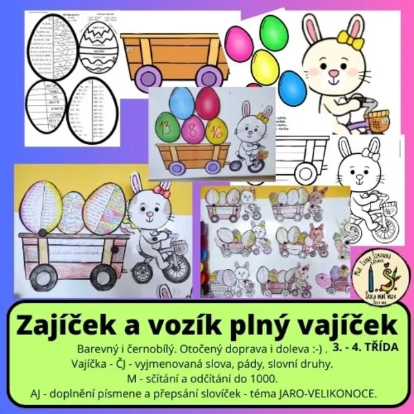 Zajíček a vozík plný vajíček 1