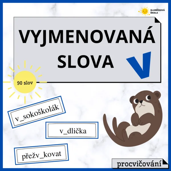 Vyjmenovaná slova po V - procvičování 1
