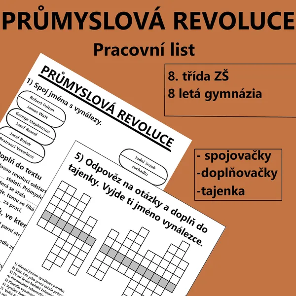 Průmyslová revoluce - pracovní list 1