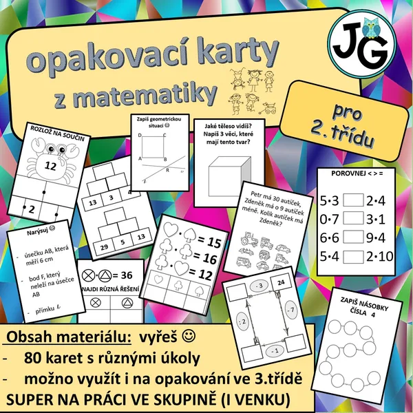 Opakovací karty z matematiky pro 2. ročník 1