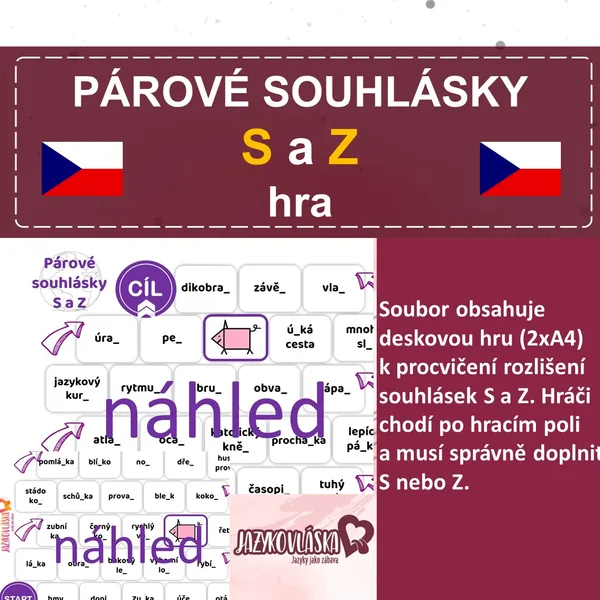 Párové souhlásky S a Z hra 1