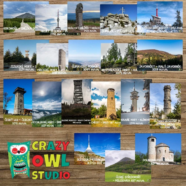 ČESKÁ POHOŘÍ A JEJICH VRCHOLY – demonstrační obrázky 1