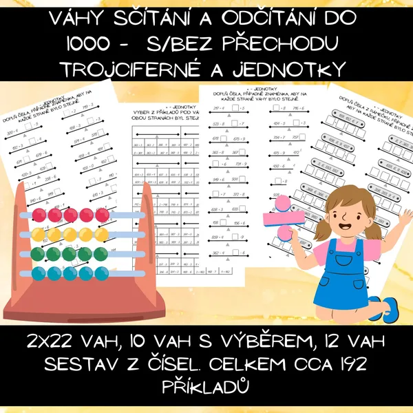 Sčítání, odčítání trojciferné a jednotky (s/bez přechodu) 1