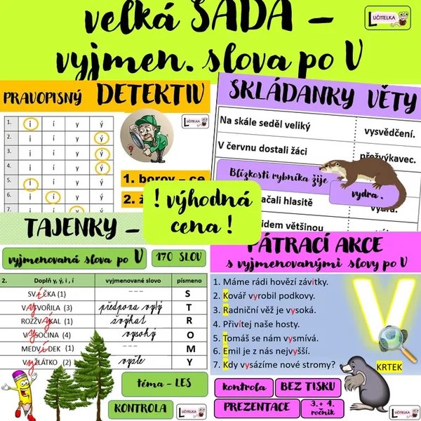 Vyjmenovaná slova po V - velká sada 1