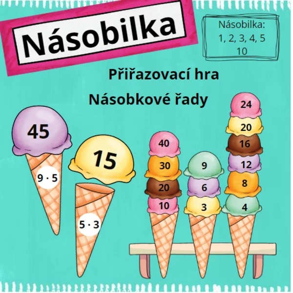 Násobení - přiřazovací hra 1
