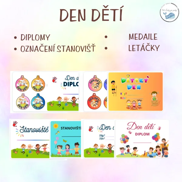 DEN DĚTÍ - Diplomy, označení stanovišť, medaile 🏅 1
