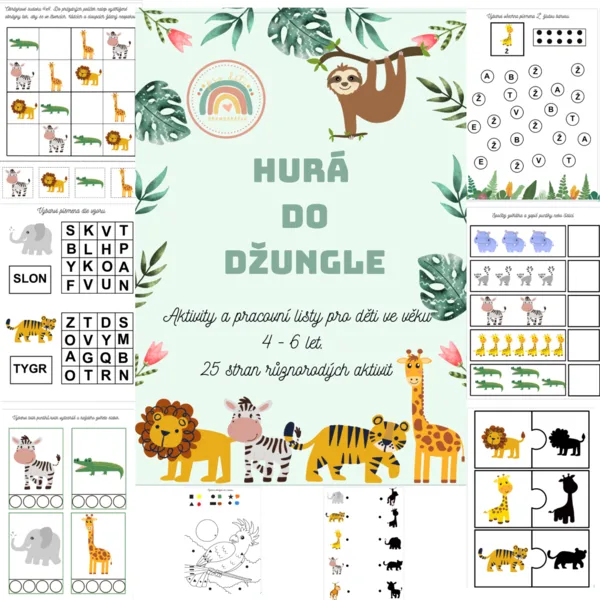 Hurá do džungle - pracovní listy a aktivity pro MŠ 1