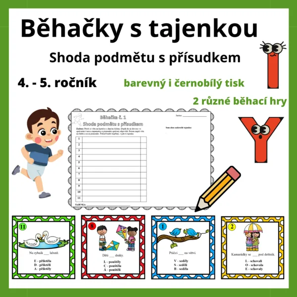 Běhačky s tajenkou: Shoda podmětu s přísudkem 1