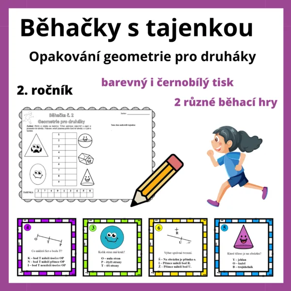 Běhačky s tajenkou: Opakování geometrie pro druháky 1
