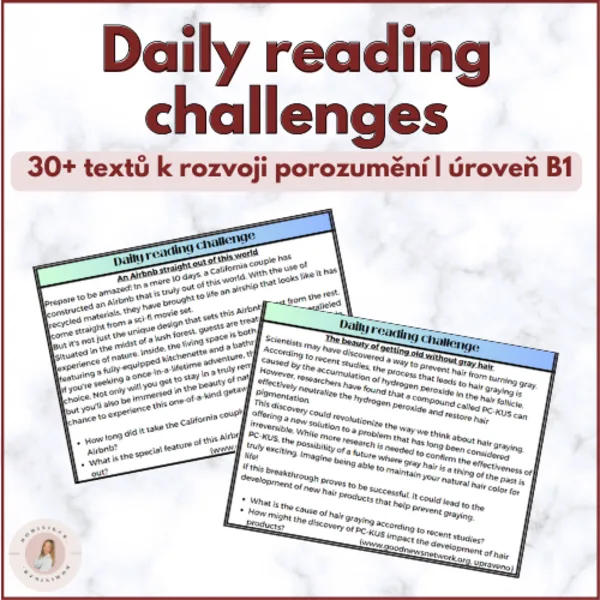 Daily reading challenges | 30+ textů | B1 1