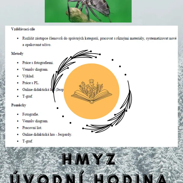 Plán vyučovací hodiny - Hmyz - úvodní hodina 1