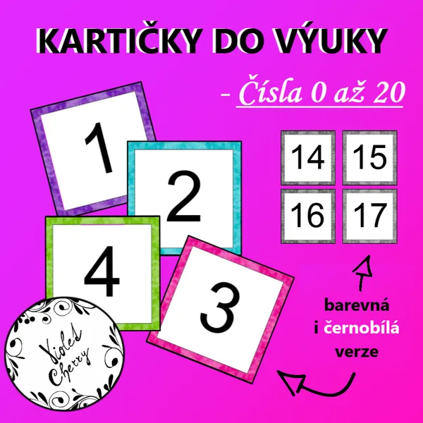 Kartičky do výuky - Čísla 0 až 20 1