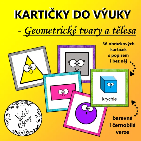 Kartičky do výuky - Geometrické tvary a tělesa 1