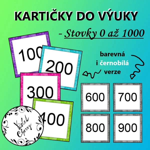Kartičky do výuky - Stovky 0 až 1000 1