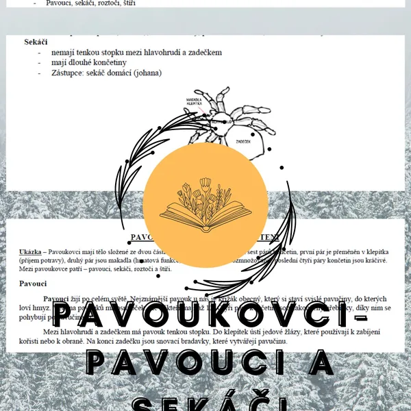 Plán vyučovací hodiny – PAVOUKOVCI – pavouci a sekáči 1