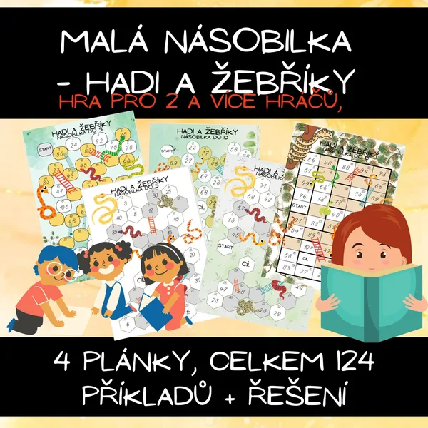 Malá násobilka - hadi a žebříky - desková hra 1