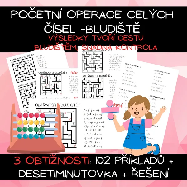 Početní operace celých čísel -bludiště 1