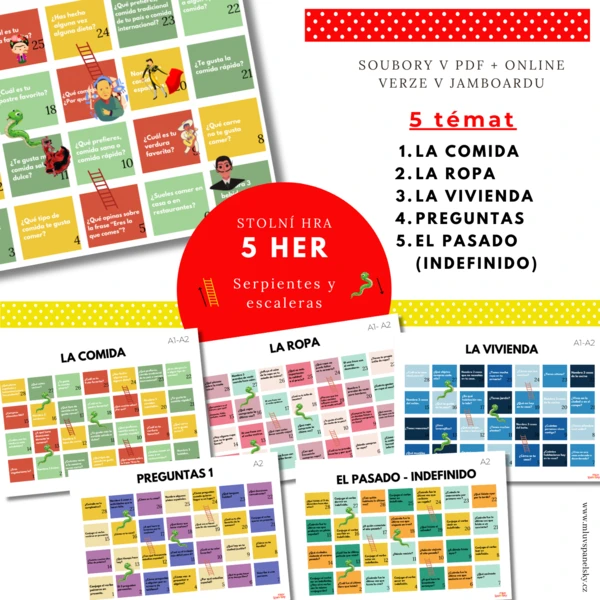 5 deskových her ve španělštině (žebříky a hadi) 1