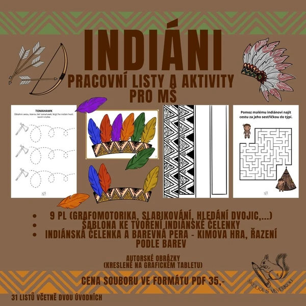 INDIÁNI - pracovní listy a aktivity pro MŠ 1