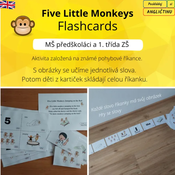 Five Little Monkeys - z obrázků skládáme říkanku 1