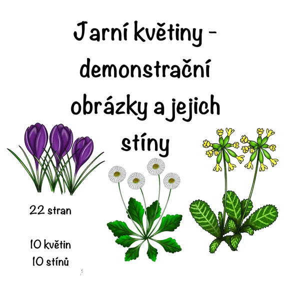 Jarní květiny-demonstrační obrázky a jejich stíny 1