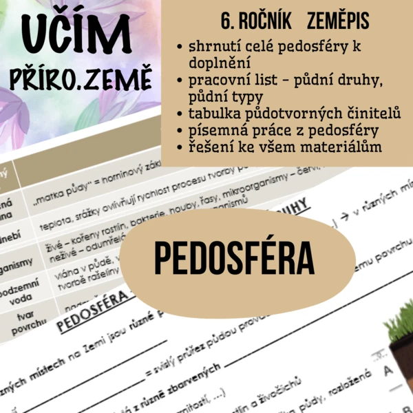 Balíček materiálů - pedosféra (zeměpis, 6. třída) 1