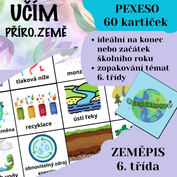 Opakovací pexeso (zeměpis, 6. / 7. třída) 1