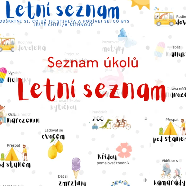 Letní seznam pro děti na prázdniny 1