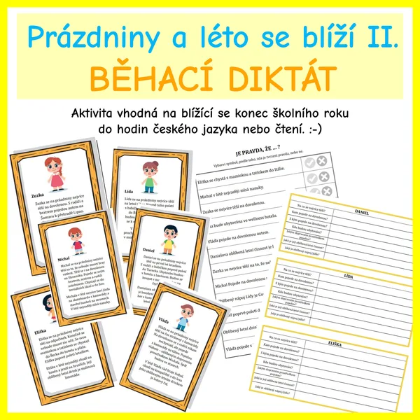 Běhací diktát - Prázdniny a léto se blíží II. 1