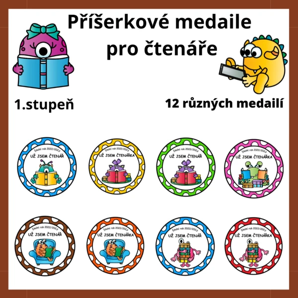 Příšerkové medaile pro čtenáře 2024/2025 1