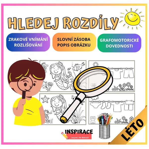 Omalovánky - Hledej ROZDÍLY (léto) 🌞 1
