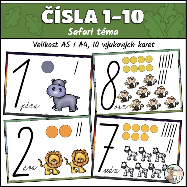 Čísla do 10 - safari téma 1