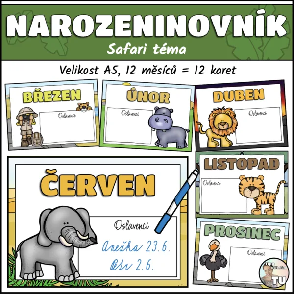 Narozeninovník - safari téma 1