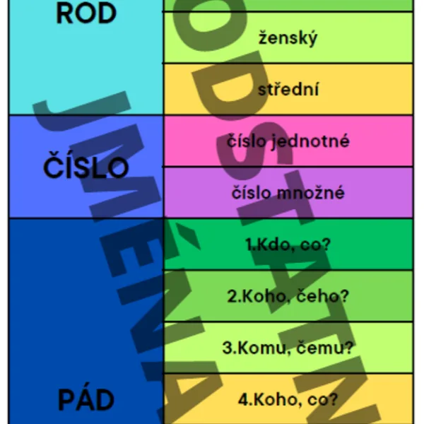 Určování mluvnických kategorií u podstatných jmen 1