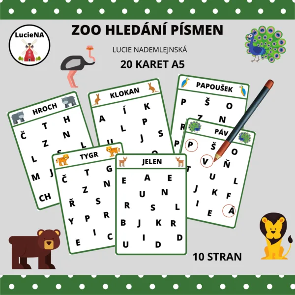 ZOO HLEDÁNÍ PÍSMEN 1