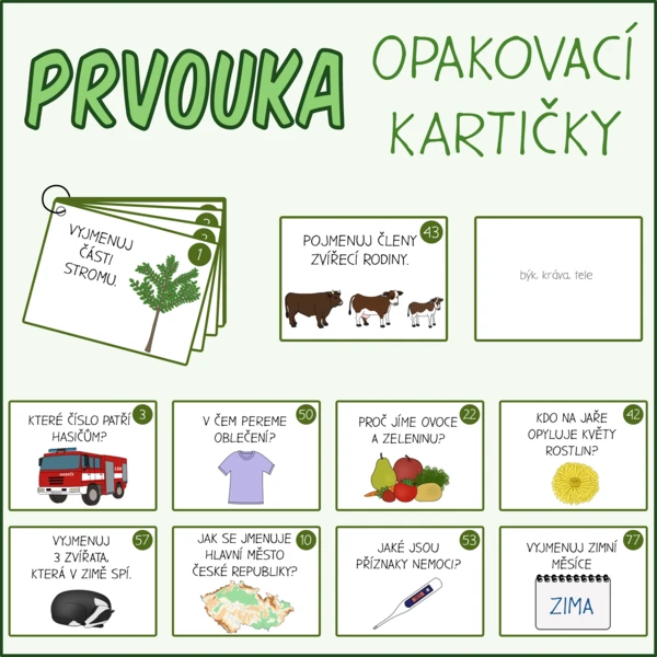 Prvouka - Opakovací kartičky 1