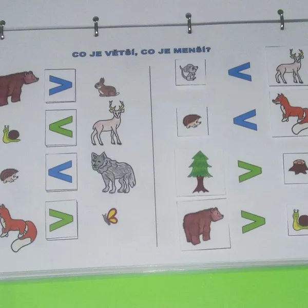 Kdo je větší, kdo je menší - lesní zvířátka (PDF), výukový materiál  1