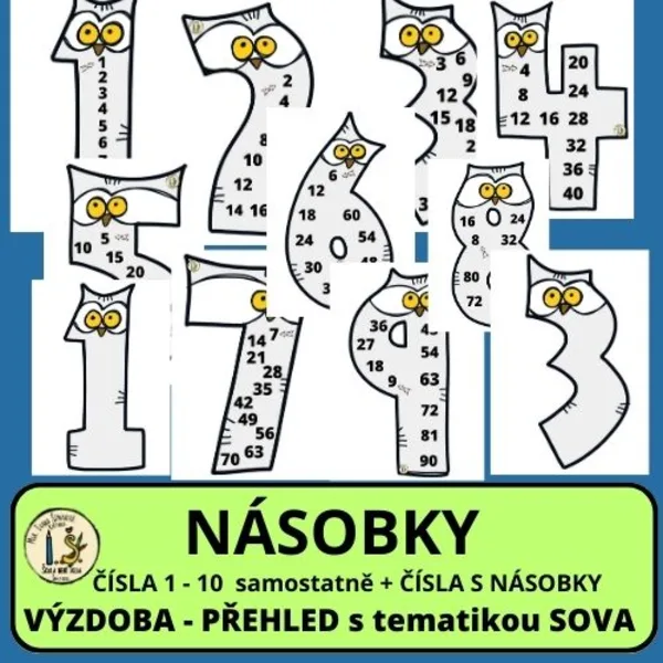 NÁSOBKY, ČÍSLA - SOVIČKY 1